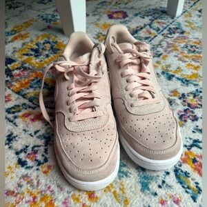 Nike Court Vision AF1 Sneakers Suede Pink Light Pink Casual Wear Size 9.5